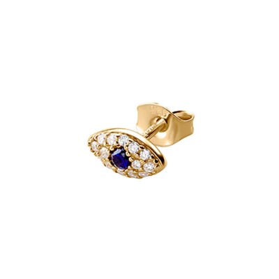 Mono boucle d'oreille Agatha œil Mix and Match en argent doré et oxyde de zirconium