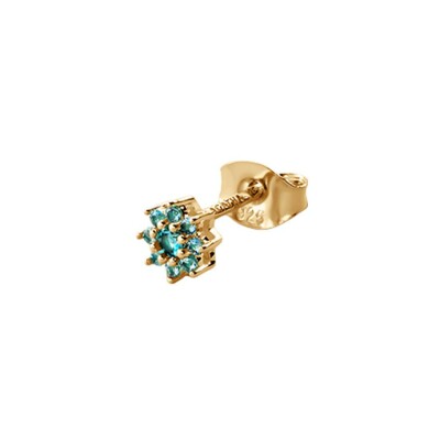 Mono boucle d'oreille Agatha Fleur Mix & Match en argent doré et oxyde de zirconium
