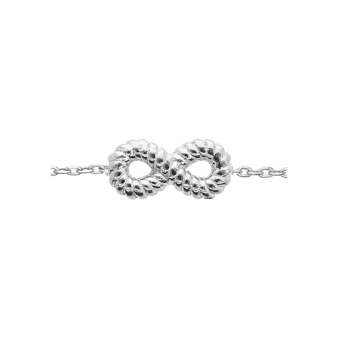 Bracelet infini en argent rhodié