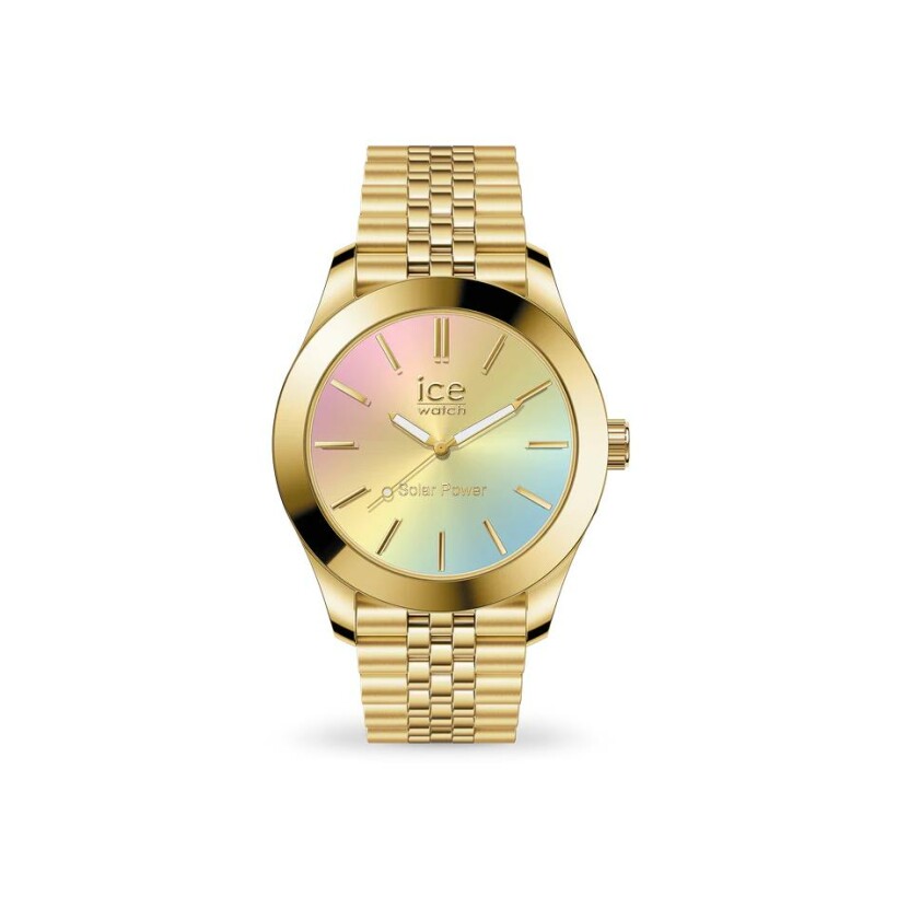 Montre Ice-Watch ICE steel solar Gold Rainbow