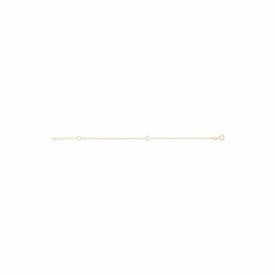 Bracelet en argent et dorure jaune olives résine blanche et pierre de lune véritable 16+3cm