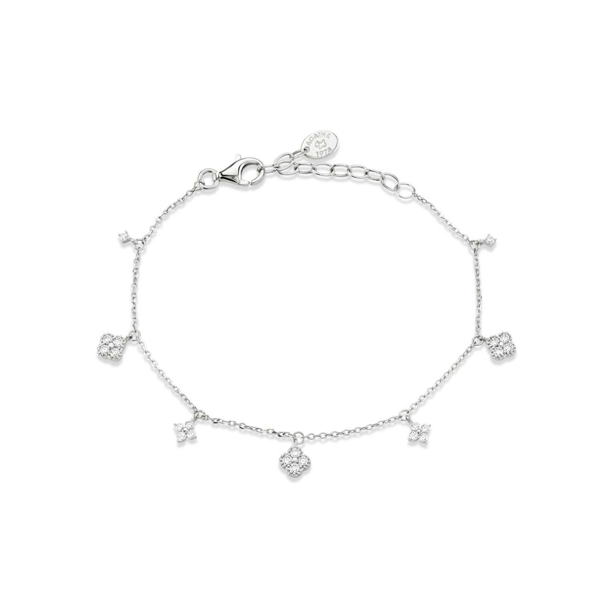 Bracelet Agatha Beloved en argent rhodié et oxydes de zirconium