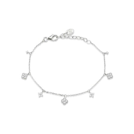 Bracelet Agatha Beloved en argent rhodié et oxydes de zirconium