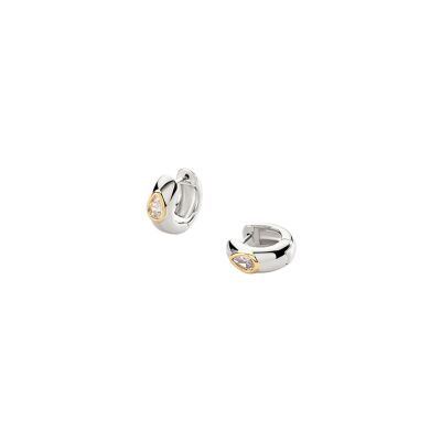 Boucles d'oreilles créoles Agatha Victoire en laiton et oxyde de zirconium