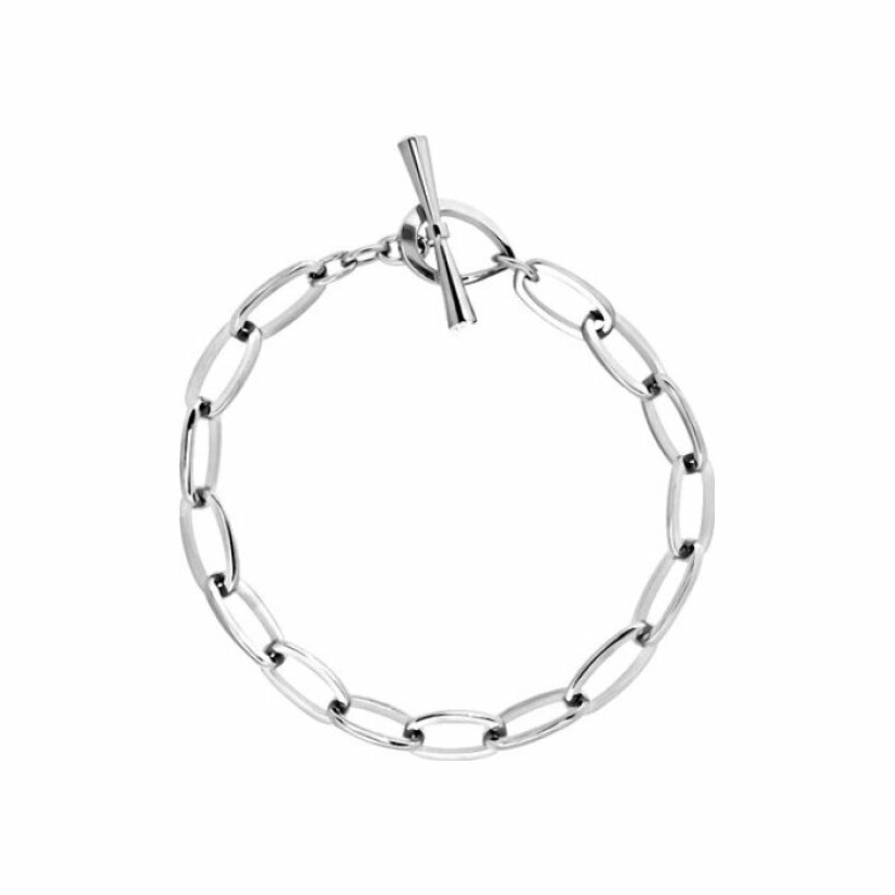 Bracelet Agatha Chain maillons ovales allongés en laiton rhodié