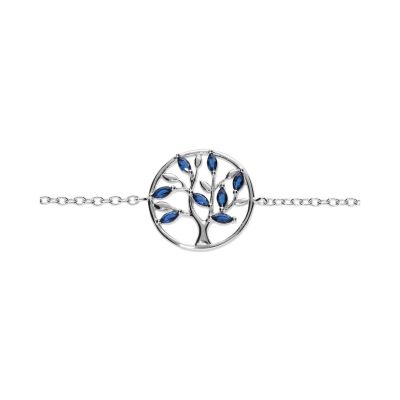 Bracelet Arbre de vie en argent rhodié et oxydes de zirconium
