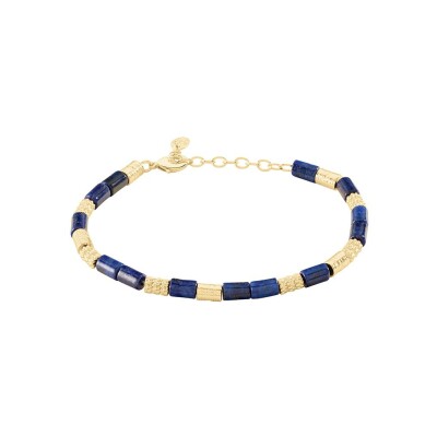 Bracelet Agatha PETRA en laiton et lapis lazuli