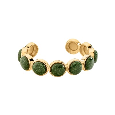 Bracelet jonc Agatha Batignolles en laiton doré et pierre naturelle