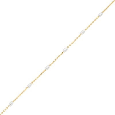 Bracelet Agatha Jasmin en laiton doré, verre et perle de verre