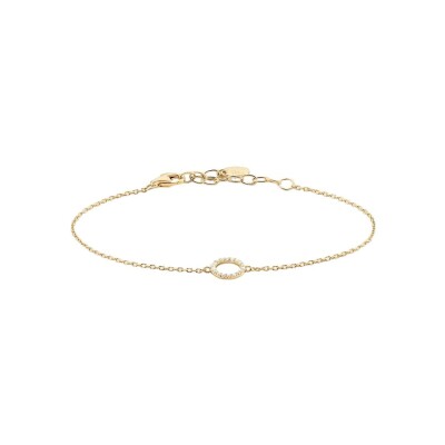 Bracelet Agatha Rondou  en argent doré et oxydes de zirconium