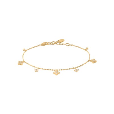 Bracelet Agatha Beloved en argent doré et oxyde de zirconium