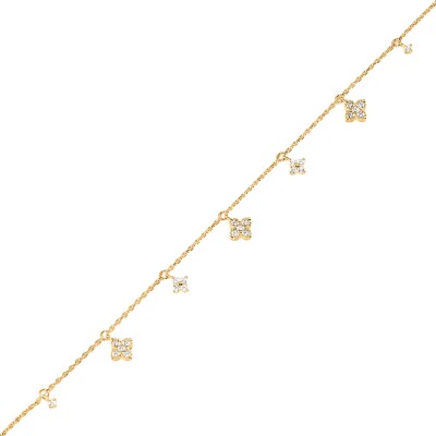 Bracelet Agatha Beloved en argent doré et oxyde de zirconium