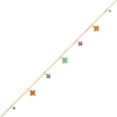 Bracelet Agatha Beloved en argent doré et oxyde de zirconium