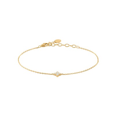 Bracelet Agatha Beloved en argent doré et oxyde de zirconium