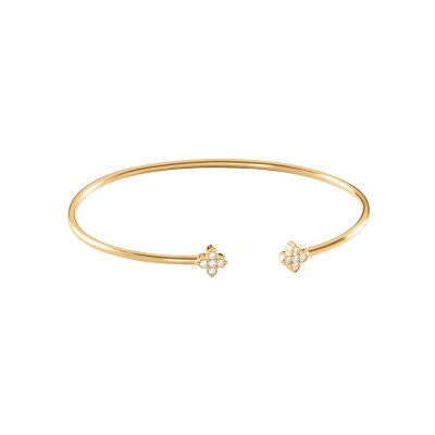 Bracelet jonc Agatha Beloved en argent doré et oxyde de zirconium