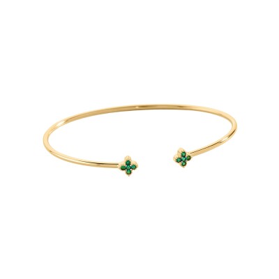 Bracelet jonc Agatha Beloved en argent doré et oxyde de zirconium