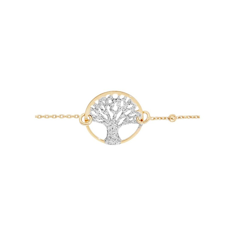 Bracelet arbre de vie en argent doré