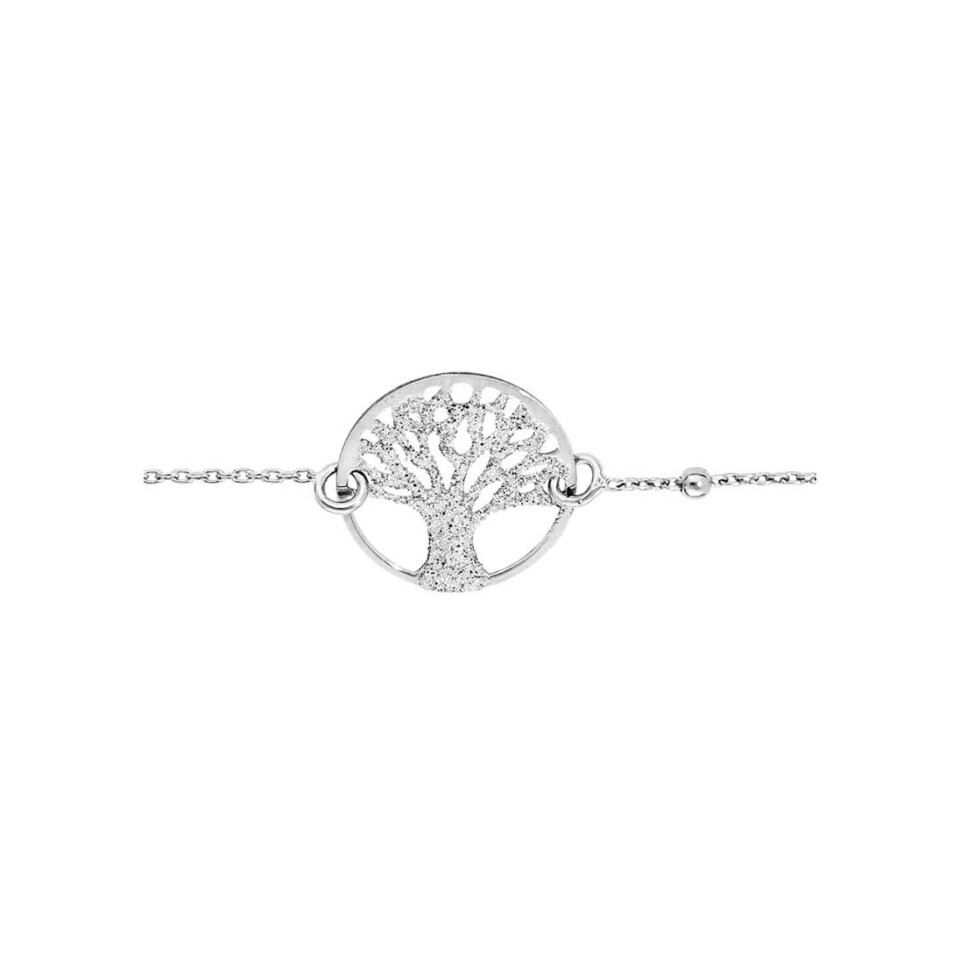 Bracelet arbre de vie en argent rhodié