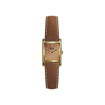 Montre Ice-Watch  ICE mimi Square - Gold - Camel smooth