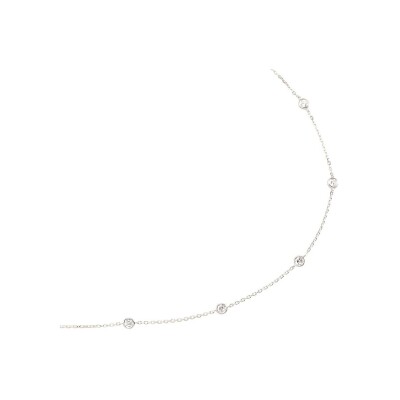 Sautoir Agatha Brillant en argent rhodié, 70 cm