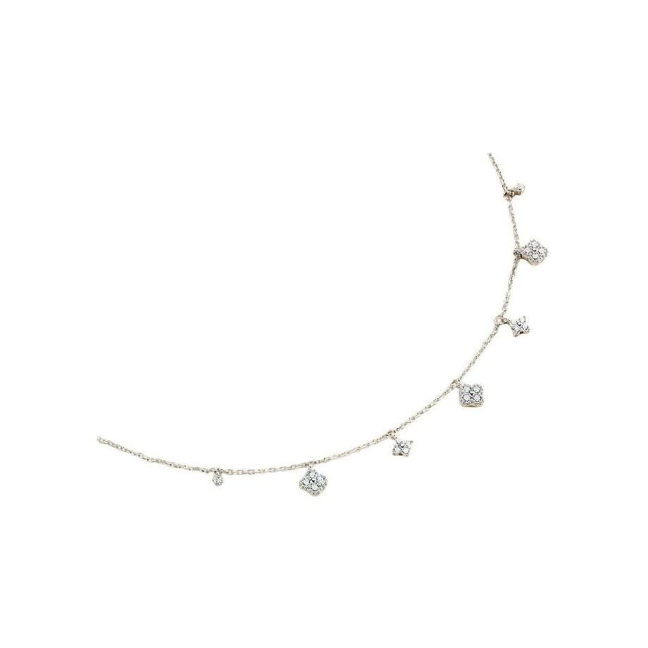 Collier Agatha Beloved en argent rhodié et oxydes de zirconium