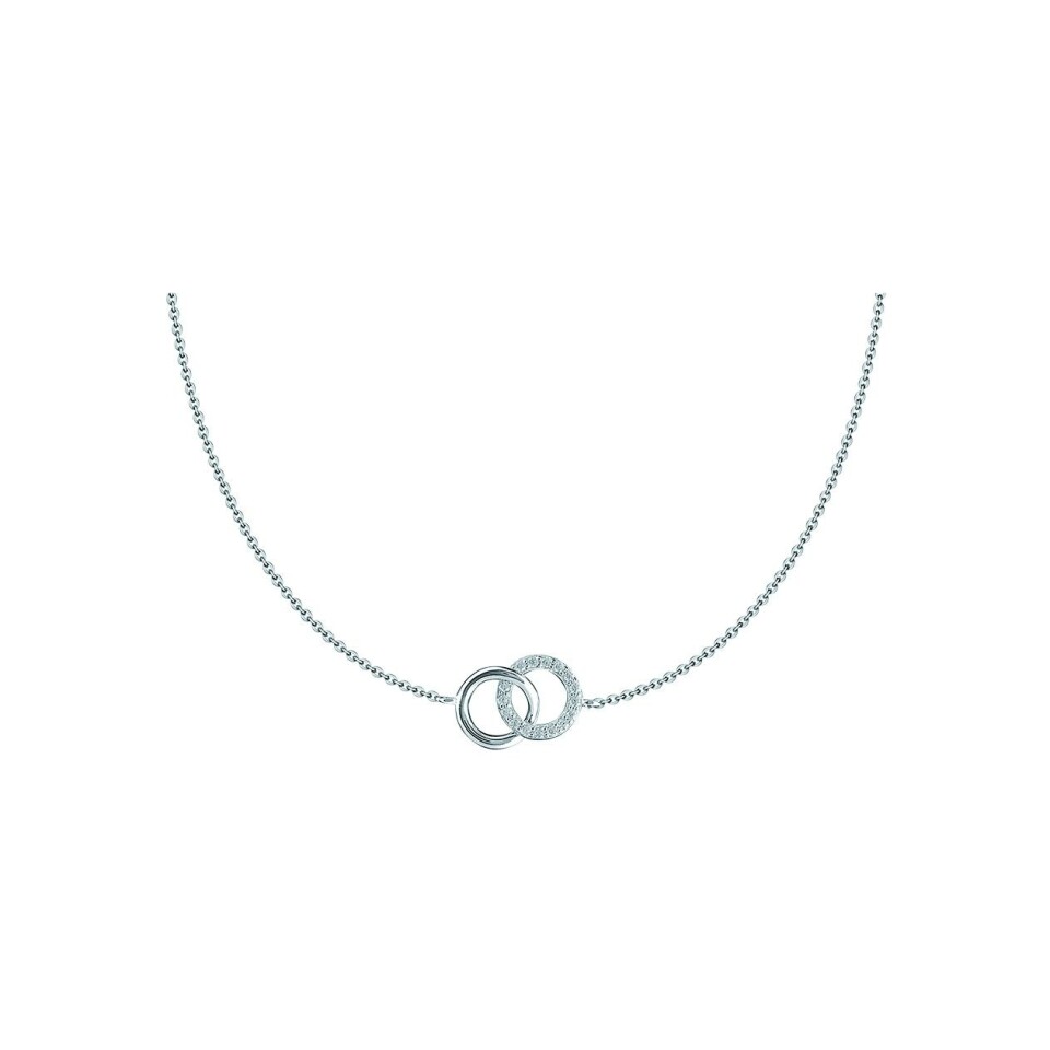 Collier anneaux entrelacés Agatha Rondou en argent et oxydes de zirconium