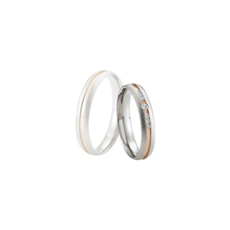 Alliance Breuning en or blanc, or rose et diamants