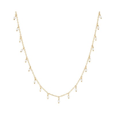 Collier Agatha Alma en laiton doré et pierre naturelle