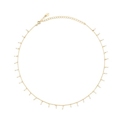 Collier Agatha Alma en laiton doré et pierre naturelle