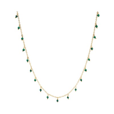 Collier Agatha Alma en laiton doré et pierre naturelle