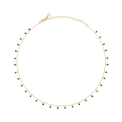 Collier Agatha Alma en laiton doré et pierre naturelle
