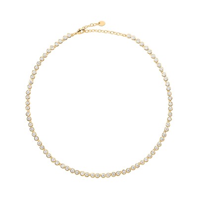 Collier Agatha Saint Germain en laiton doré, oxyde de zirconium et verre