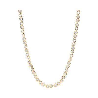 Collier Agatha Saint Germain en laiton doré, oxyde de zirconium et verre