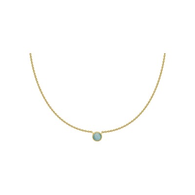 Collier Agatha Aloha en argent doré et amazonite