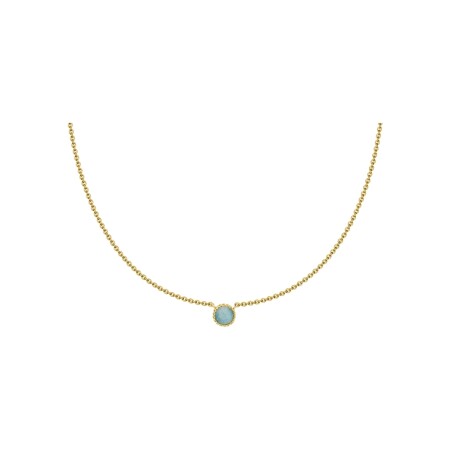 Collier Agatha Aloha en argent doré et amazonite