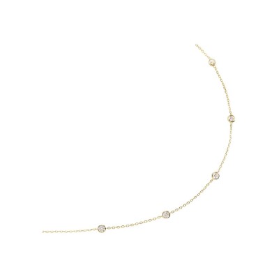 Sautoir Agatha Brillant en argent doré, 70 cm