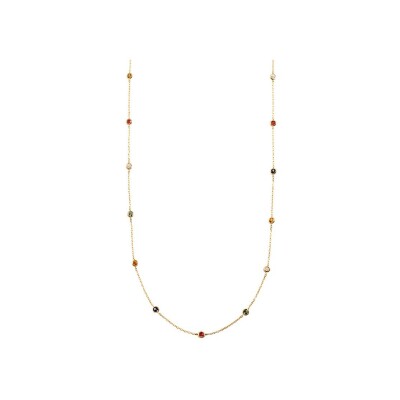 Sautoir Agatha Brillant en argent doré, 70 cm