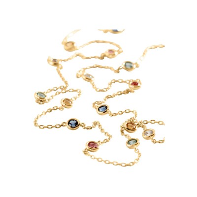 Sautoir Agatha Brillant en argent doré, 70 cm