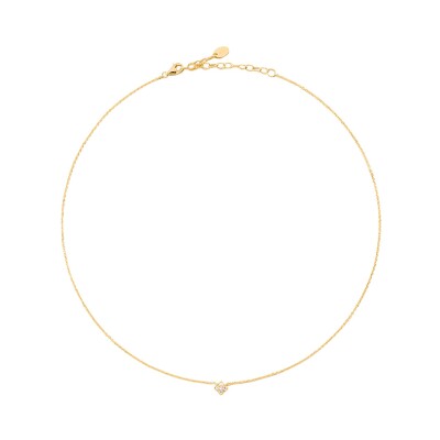 Collier Agatha Beloved en argent doré et oxyde de zirconium