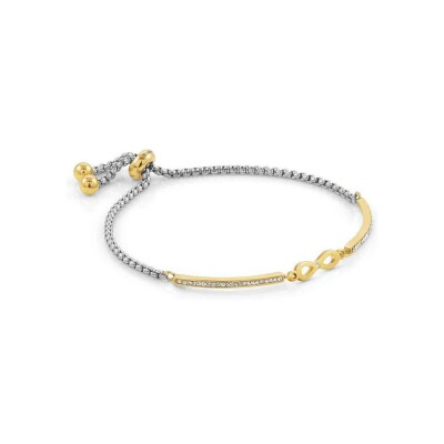Bracelet Nomination Italy Milleluci en or jaune, acier et cristaux, oxyde de zirconium
