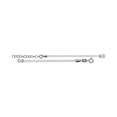 Cordon blanc en argent rhodié et textile