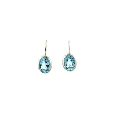 Boucles d'oreilles Breuning en argent et topazes bleues