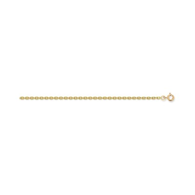 Collier maille forçat finition lapidée en or jaune, 50cm