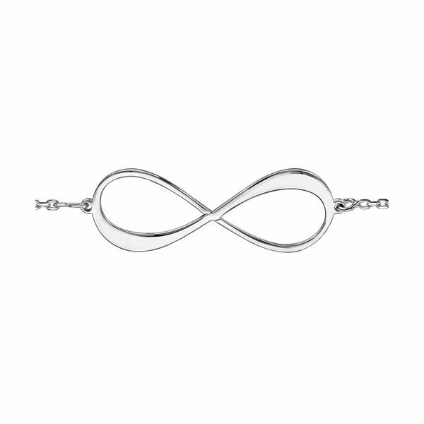 Bracelet argent rhodié forme infini à graver 1 ou 2 prénoms 16+3cm