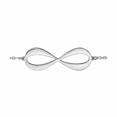 Bracelet argent rhodié forme infini à graver 3 ou 4 prénoms 16+3cm