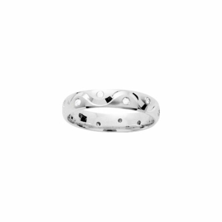 Alliance en or blanc et diamants de 0.12ct