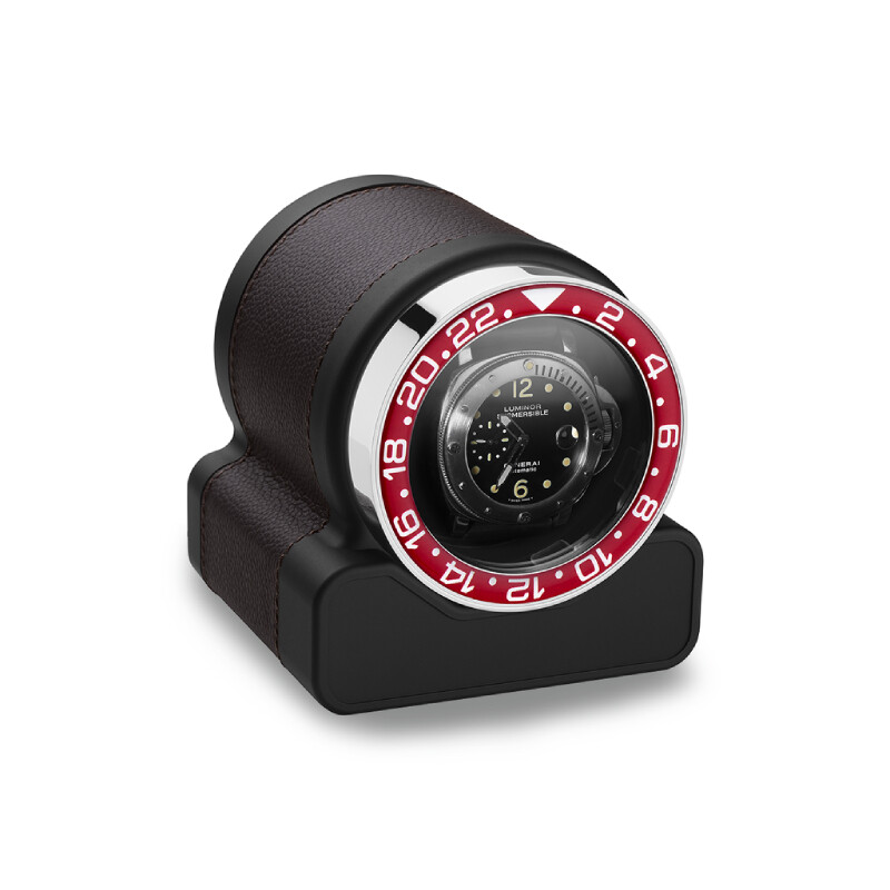 Remontoir de montre Scatola del Tempo Rotor One Sport chocolat + rouge