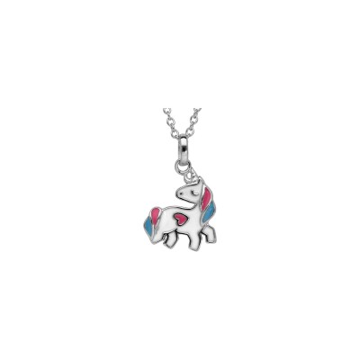 Collier argent rhodié pendentif