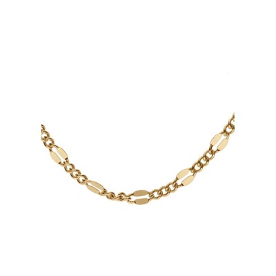 Collier argent doré maille fantaisie maille style gourmette 42cm