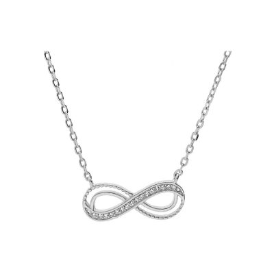 Collier infini en argent rhodié et oxydes de zirconium